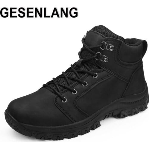 Mens Big Size Hiking Shoes High Top Leather Outdoor Sports Male Sneakers Durable Trail Trekking Daily Walking Hunting Boots New