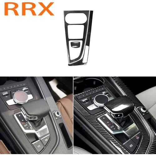 For Audi A4 B9 S4 8W RS4 A5 F5 S5 RS5 Carbon Fiber Gear Shift Panel Sticker Gear Head Cover Decorative Trim Car Interior