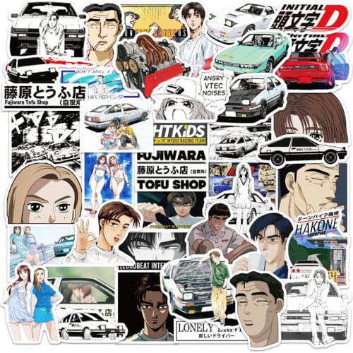 10/30/50pcs/pack Japanese anime Initial D Lable Stickers For Notebook Motorcycle Skateboard Computer Mobile Phone Decal Cartoon