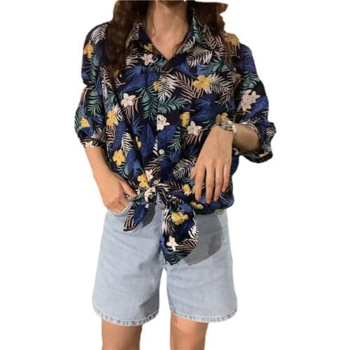 Print oversized ladies shirts New chic Summer Spring Womens Blouses Harajuku Tops Short Sleeve Female Blusas Mujer