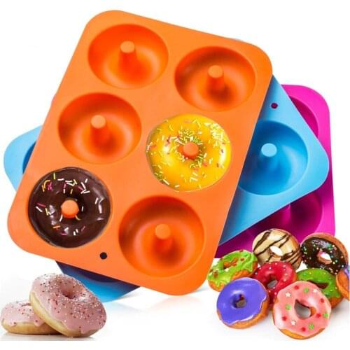 Silicone Donut Mold Donut Non-Stick Baking Pan Dessert Making Tools Fondant Mold DIY Tools Heat Resistant Reusable Cake Mould