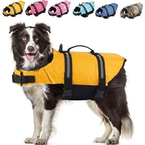 Dog Life Vest Summer Printed Pet Swimming Preserver Swimwear Large Dogs Clothing Pet Dog Clothes Life Jacket for Dropshipping