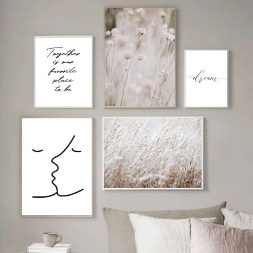 Grass Field Life Quote Canvas Nordic Poster Nature Wall Art Print Landscape Painting Decorative Pictures Scandinavian Home Decor