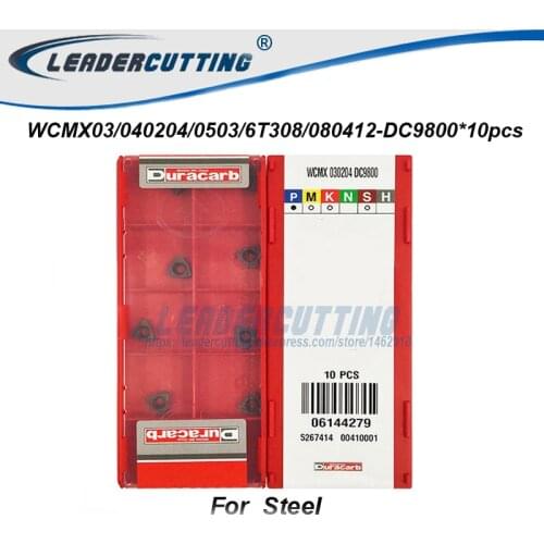 WCMX030204/WCMX040204/WCMX050308/WCMX06T308 WCMX080412 DC9800*10pcs Duracarb WCMX U Drill Carbide Inserts can both for P and M