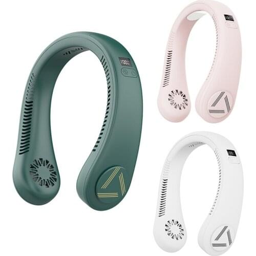 USB Leafless Hanging Neck Fans Portable 4000Mah Rechargeable Battery Personal Fan Portable Low Noise Cooling Fan