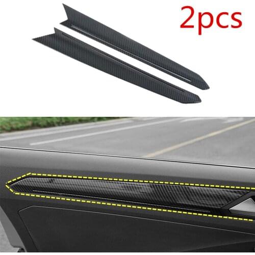 Car Inside Head Front Door Strip Cover Inner Edge Stick Trim Panel Frame 2pcs For Volkswagen VW T-ROC TROC 2017 2018 2019 2020