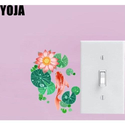 YOJA Fashion Graphical Fish And FLOWER Switch Decal Room PVC Wall Sticker 11SS0049
