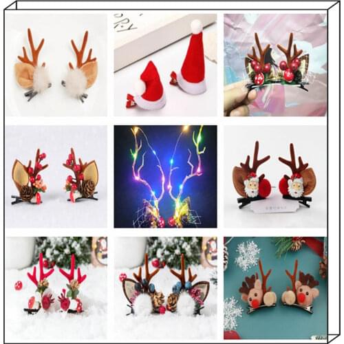 Antler hairpin-sundae snowman Hairpin Mink hair Daisy Mushroom small bell Pinecone Cherry hair clip luminescenc Hair accessories