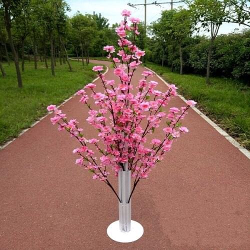 1.5M 5feet Height white Cherry Spring Plum Peach Blossom Flower Tree Roman Column Road Cited For Wedding Mall Opened Props