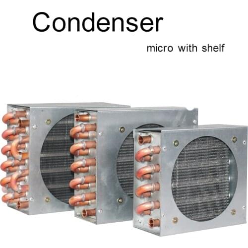 1pcs Condenser Air conditioner Refrigerator Freezer Condenser with Fan Shell Copper Tube Aluminum Equipment Water cooling