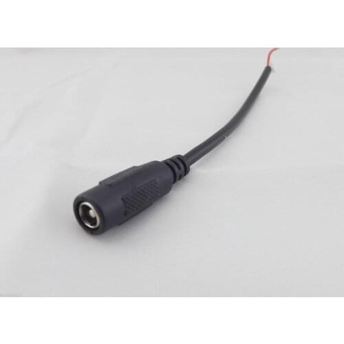 10pcs CCTV DC Power Plug Jack Connector 5.5 x2.1mm Female with Cord Cable Pigtail Wire 15cm