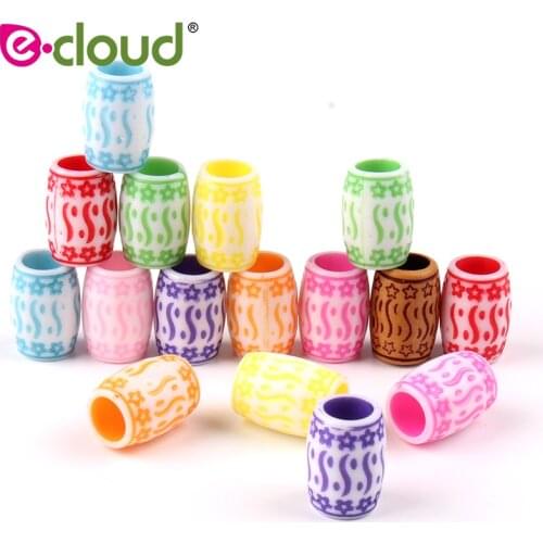 Three Styles Hair Tools Braids Hair Links 6mm Hole Acrylic Dreadlock Braids Hair Beads 50pcs/Pack for Braiding Hair Cuff Tubes