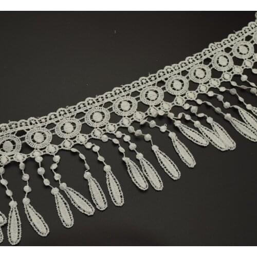 15yards Vintage Fringe Embroidered Lace Edge Trim Wedding Tassel Ribbon Sewing Craft 11cm wide