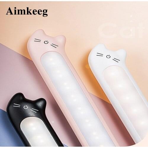 2020New LED Hanging Magnetic Night Light Stepless Dimming Cat Lamp16Leds Chargeable And Eye-protect Desk Lamp for Christmas Gift