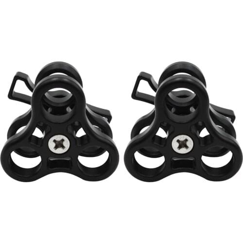 2x Scuba Diving Light Clamp Underwater Ball Joint Clamp 3Hole Mount Holder