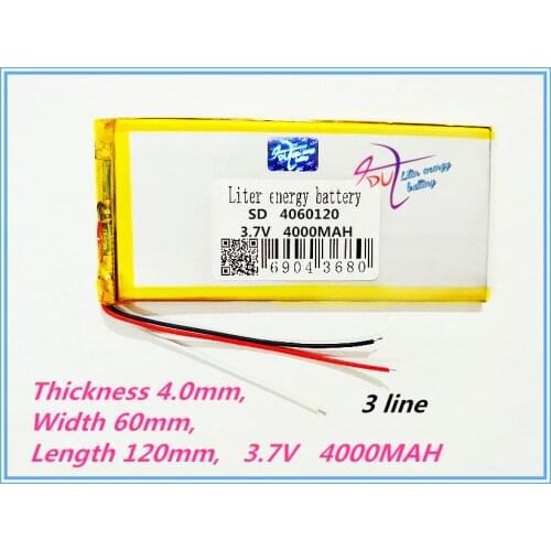 3 line 4060120 3.7 V lithium polymer battery 4060120 tablet battery 4000 mah mobile power