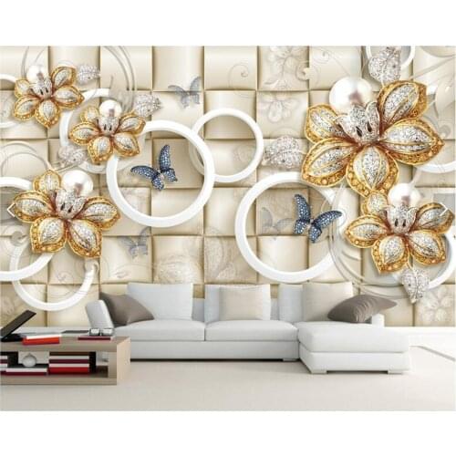 Custom 3d wallpaper mural flowers, pearl flowers fresco used for living room bedroom sofa background wall decoration wallpaper