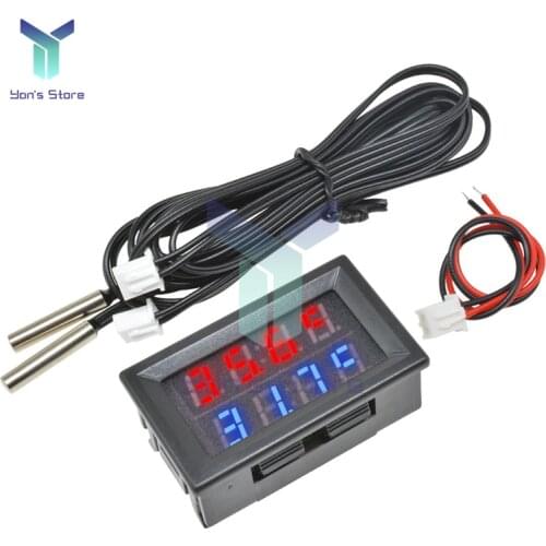 DC 4V-28V 0.28 inch Mini LED Dual Display Digital Temperature Sensor NTC Waterproof Metal Probe Temperature Tester High Quality