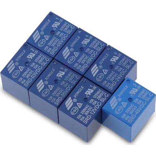 5PCS/lot Relays SRD-12VDC-SL-C SRD-24VDC-SL-C SRD-48VDC-SL-C 12V 24V 48V 10A 250VAC 5PIN T73