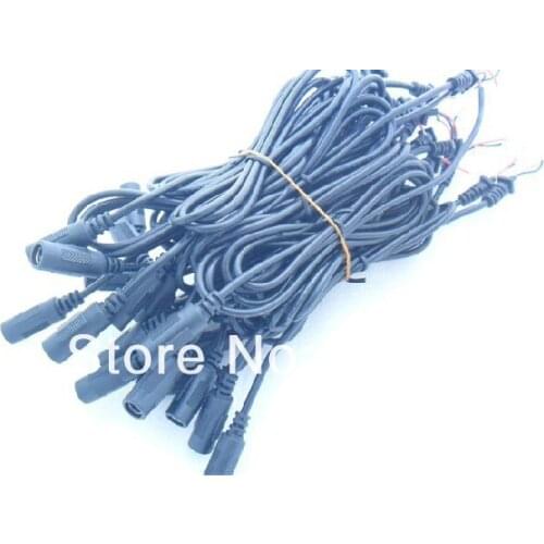 50pcs 100cm DC 2.1mmx5.5mm 5.5x2.1mm Jack Female with Pin Power Adapter Cable