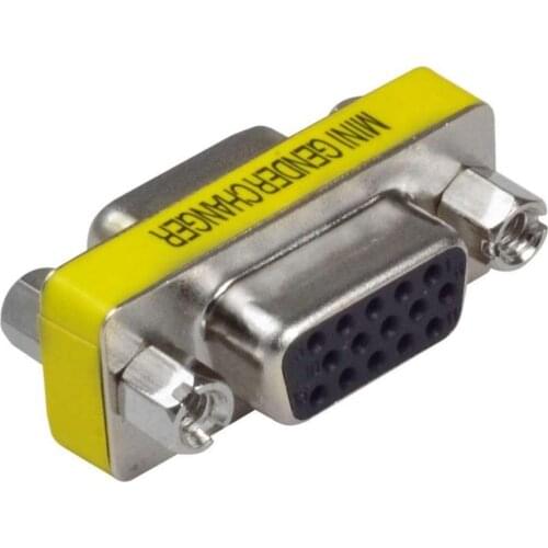 15 Pin VGA SVGA Female to Female Plug Coupler gender Changer Converter Adapter