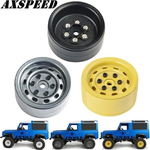 AXSPEED 1.9inch Beadlock Wheel Rims Heavy Duty Alloy RC Car Wheel Hub for 1:10 RC Crawler Axial SCX10 90046 TRX4 D90 Wheel Parts