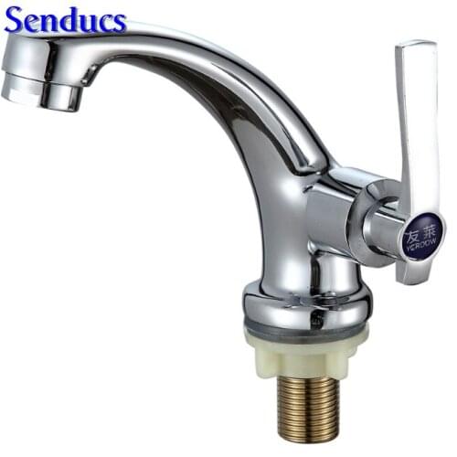 Free shipping high quality zinc alloy basin faucet with single cold chrome plated bathroom basin sink faucets