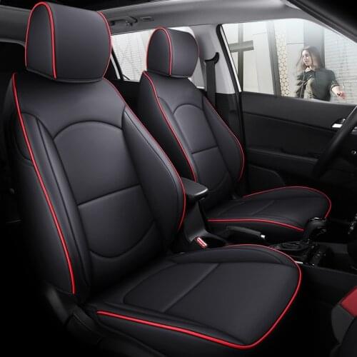 Custom Fit Car Seat Cover For Hyundai Select Ix25 2014 2015 2016 2017 2018 2019 Full Set With Faux Leather Fashion goods Styling