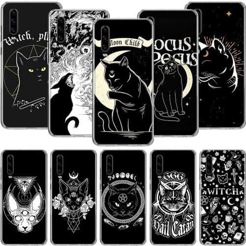 Witch And Cat Colorful Cute Phone Case For Huawei P30 P40 P20 P10 Mate 20 10 30 Lite Pro P Smart Z Plus Printing Cover Coque She