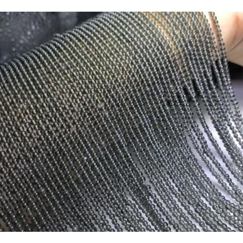 Obsidian black round 2mm for DIY jewelry making 14inch loose beads FPPJ wholesale beads nature gemstone