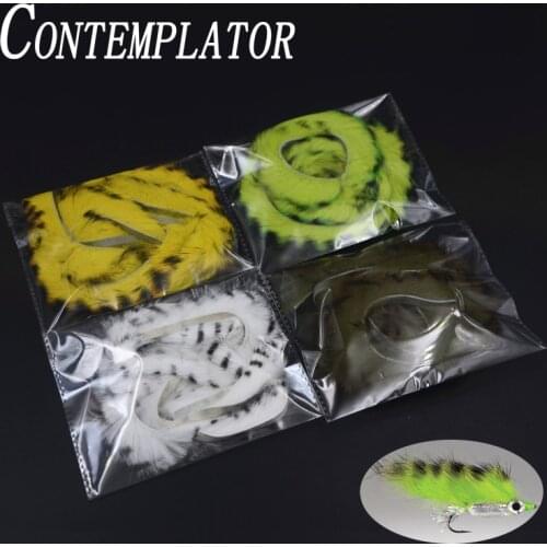 CONTEMPLATOR 6optional colors black streak Rabbit Zonker Strips fly tying materials soft rabbit pelt zonkers saltwater flies