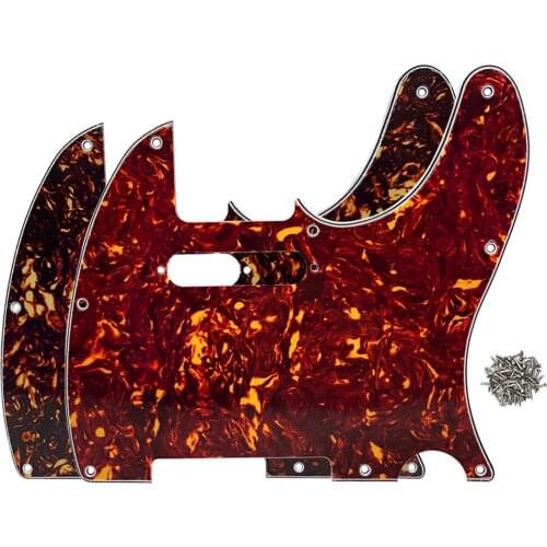 FLEOR 2PCS/Pack Tortoise Shell Pickguard TL Guitar Scratch Plate for 8 Hole TL Style Guitar