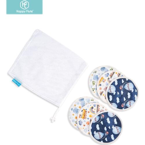 HappyFlute Bamboo Breast Pad Nursing Pads For Mum Waterproof Washable Feeding Pad Bamboo Reusable Breast Pads with Laundry Bag