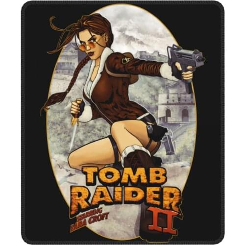 Tomb Raider Lara Croft Adventer Game Gaming Mouse Pad Non-Slip Mouse Mats Natural Rubber Computer Keyboard Desk Pad