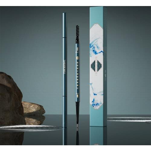 5 Colors Natural Eyebrow Pen Waterproof Double Head Eye Brow Pencil Long Lasting Eye Cosmetic Beauty Makeup Brown Black Grey