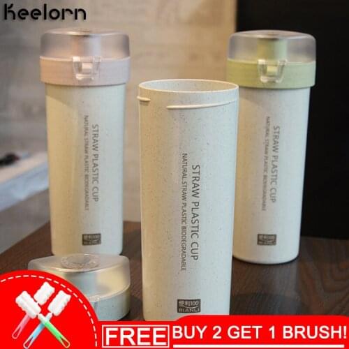 Keelorn 400ml Water Bottle Simple and Healthy Environmental Protection Belt Safety Buckle Thermal Insulation Water Bottle Kettle