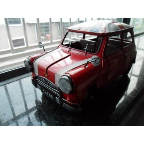 Red vintage flag mini Cooper metal car model metal classic cars free shipping
