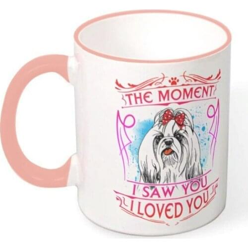 Snow White Puppy Prints Mug Quality Ceramic Mug Colorful Handle Coffee Mug Milk Cup Customizable Design Valuable Cup for Friends