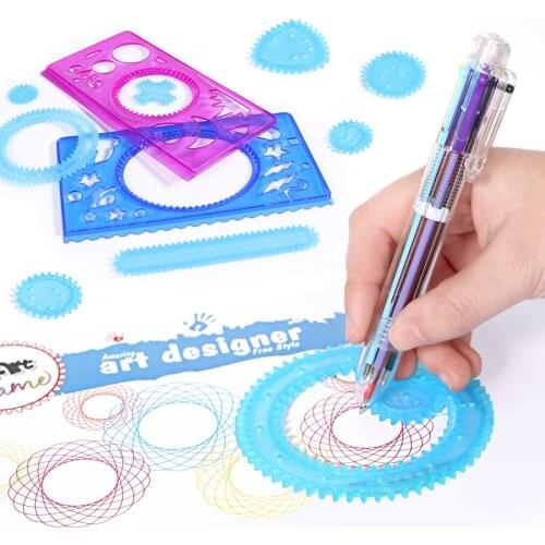 Spirograph Drawing set Designs Interlocking Gears&Wheels Babys Art Early Educational Painting Kit With 1pc Colorful Pen toys