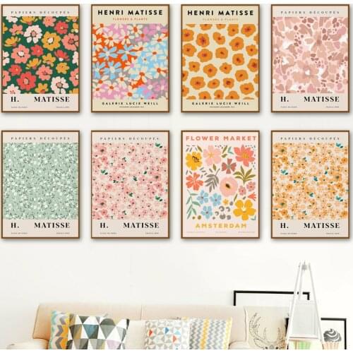 Colorful Abstract Matisse Flower Market Wall Art Canvas Painting Nordic Posters And Prints Wall Pictures For Living Room Decor