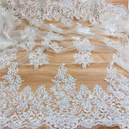 New Water-Soluble Mesh Lace Polyester Yarn Embroidery Fabric Wedding Dress Fabric Designer Fabric