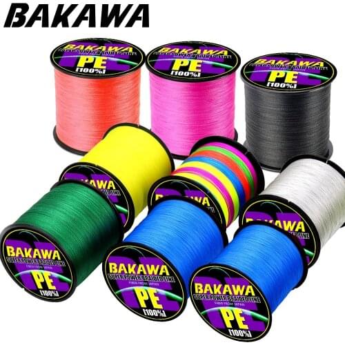 BAKAWA Brand 300M 4-strand Japan Multifilament PE 100% PE Braided Fishing Line 10 12 18 28 35 40 50 60 80 100 120LB