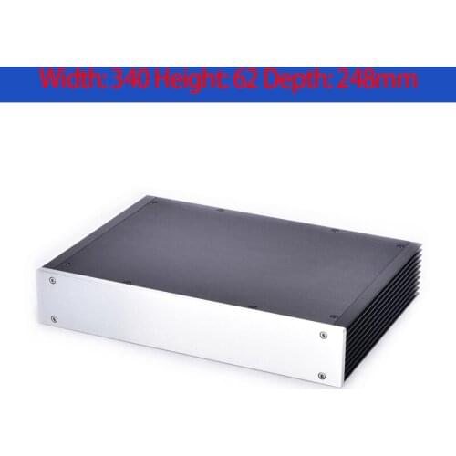 KYYSLB 340*62*248mm 3406S All Aluminum Amp Amplifier Chassis Box House DIY Enclosure with Cooling Holes Amplifier Case Shell