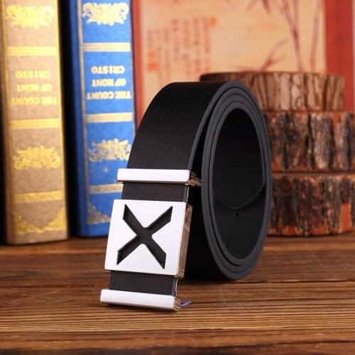 Casual mens belt Korean fashion fashion fashion big X letter belt female fashion cowboy belt lovers versatile belt