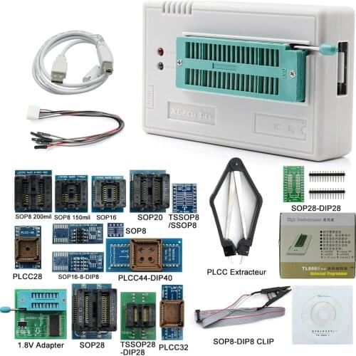 2019 Sinstar New Version V9.0 TL866II Plus Original Minipro Programmer TL866II with 17 IC Adapters High Quality