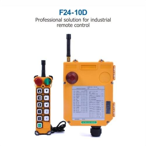 Industrial Remote Control F24-10D Crane Lift Button Switch 10 Double speed buttons 1 receiver 1 transmitter for hoist crane