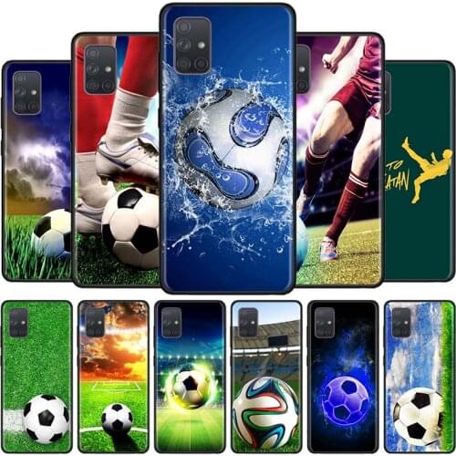 Football Soccer Ball Case For Samsung Galaxy A51 A71 A02s A21s A31 A41 A11 A01 Black Silicone funda Phone Cover