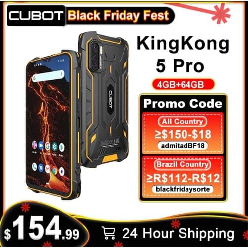 Cubot KingKong 5 Pro Android 11 NFC 64GB Global 4G LTE Waterproof IP68/IP69K Smartphone Rugged Phone 8000mAh 48MP Triple Camera