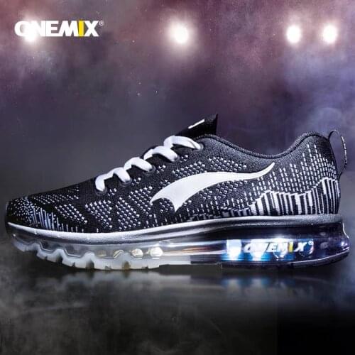 ONEMIX Running Shoes For Men Knit Mesh Air Cushion Sports Shoes Trainer Jogging Man Breathable Massage Shock absorber Sneakers