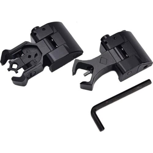 Tactical Diamondhead Compact Flip-Up Folding Sight Rear and Front Sight for Picatinny Rail Umarked Version Black